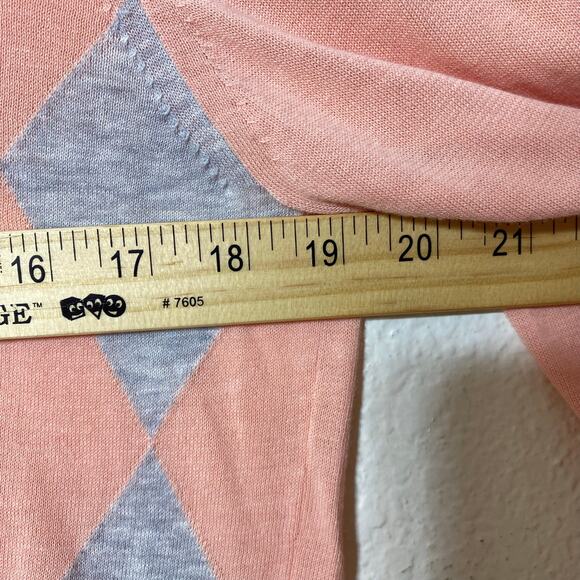 J Crew Pink Argyle Crewneck Sweater Size XS Preppy Academia - Picture 2 of 6